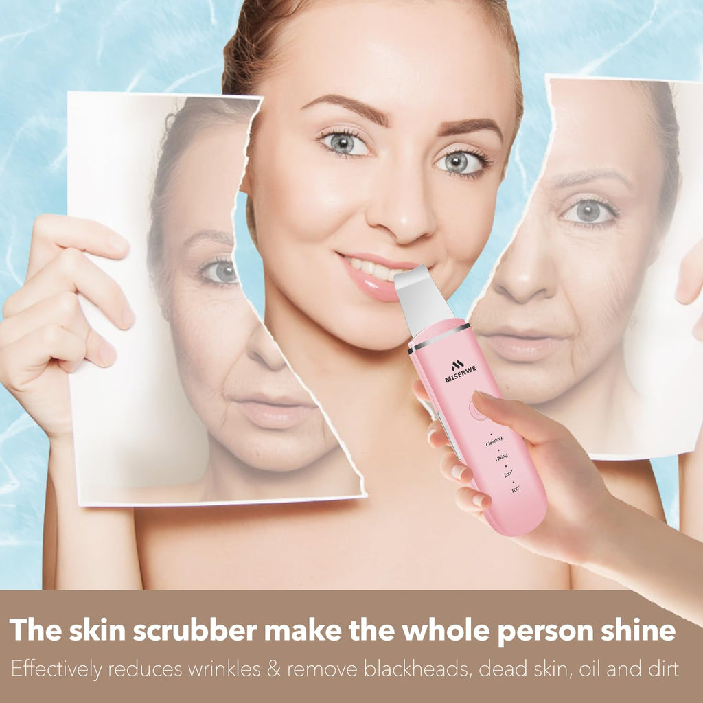 MISERWE - Espátula facial para la piel, limpiador de poros con 4 mo...