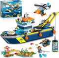 HiWEEGO Juego de construcción de barco flotante de ciudad con luz L...
