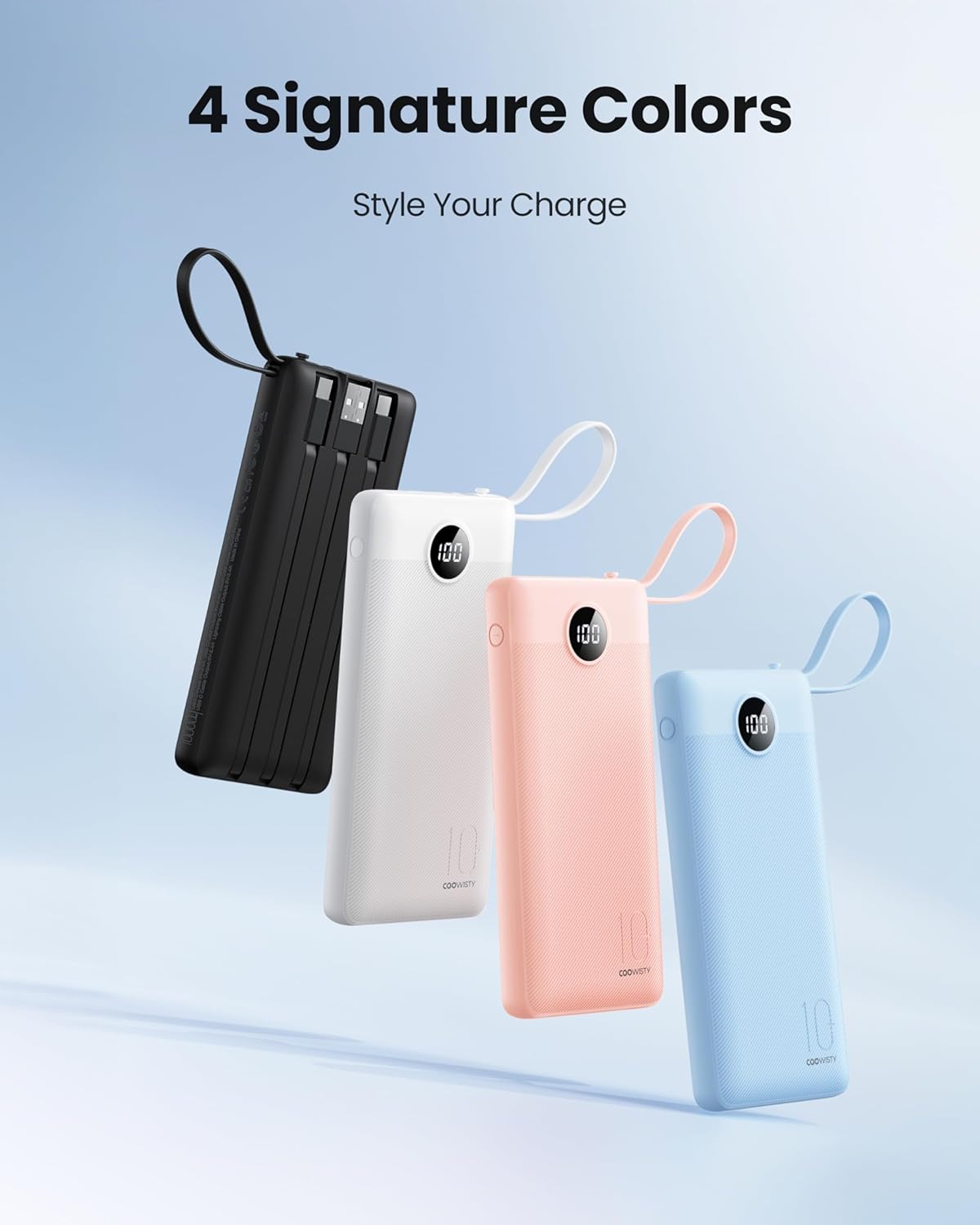 Coowisty - Cargador portátil de 10000 mAh, banco de energía delgado...