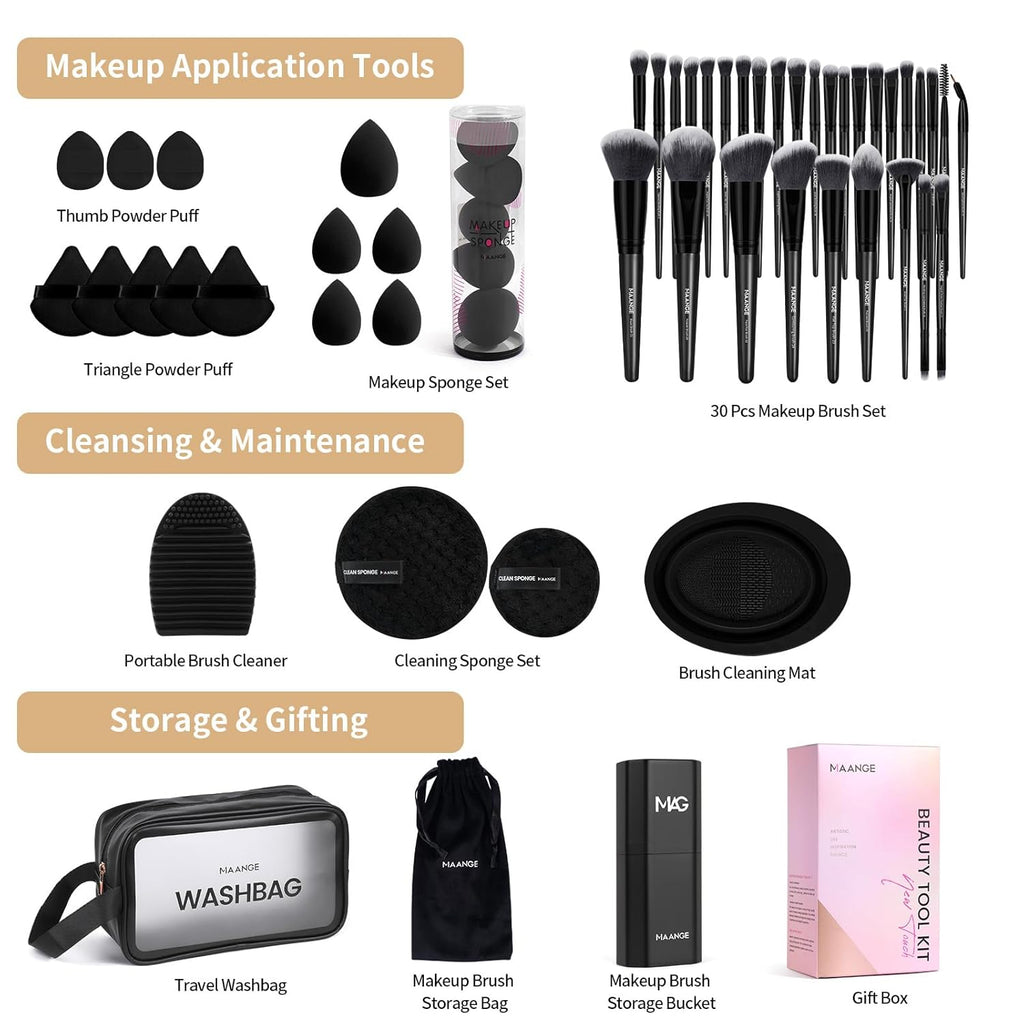 MAANGE Juego de Brochas de Maquillaje de 51 Piezas Profesionales pa...