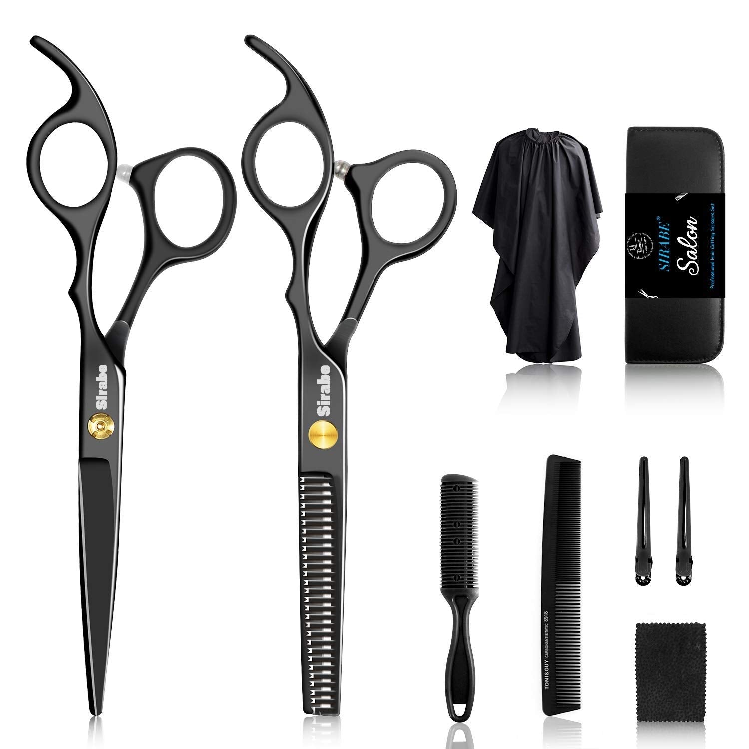 Sirabe Juego de 10 tijeras de corte de cabello, kit profesional de...