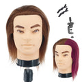 Cabeza de maniquí masculino con cabello humano de 12 pulgadas, cabe...