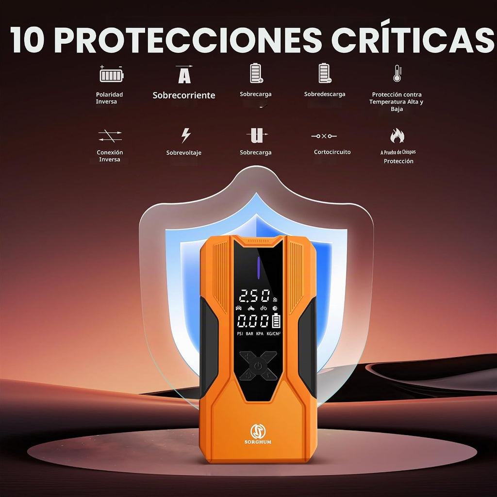 Arrancador de Batería Portátil Sorghum - Arrancador de Batería para...