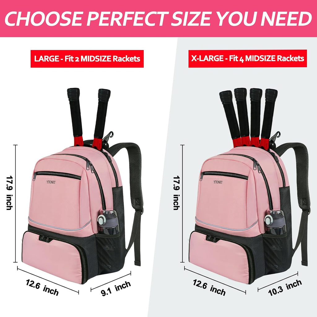 Ytonet Mochila de tenis para mujeres y hombres, 2 raquetas con bols...