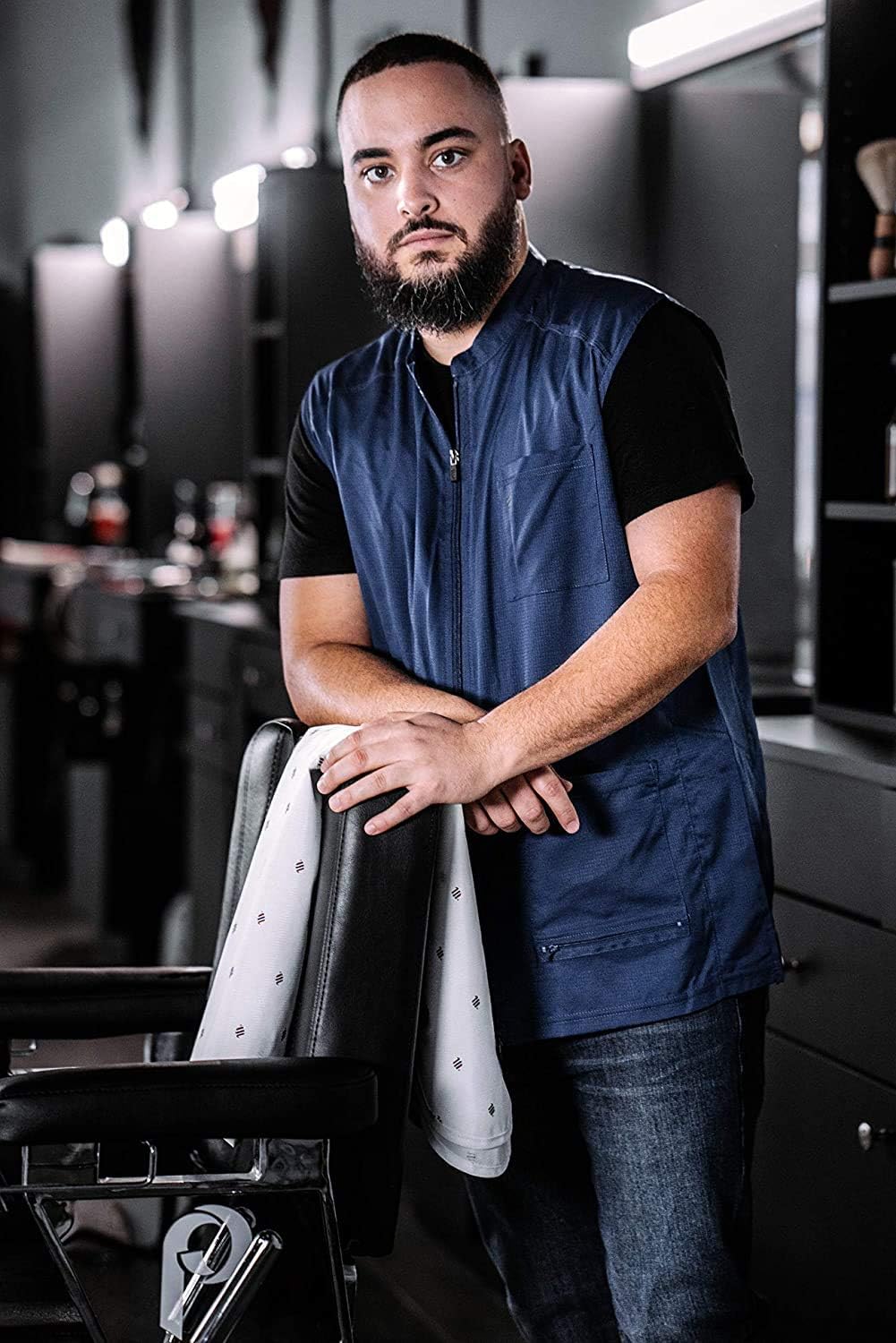 Barber Strong Chaleco de peluquero, repelente del cabello de los ho...