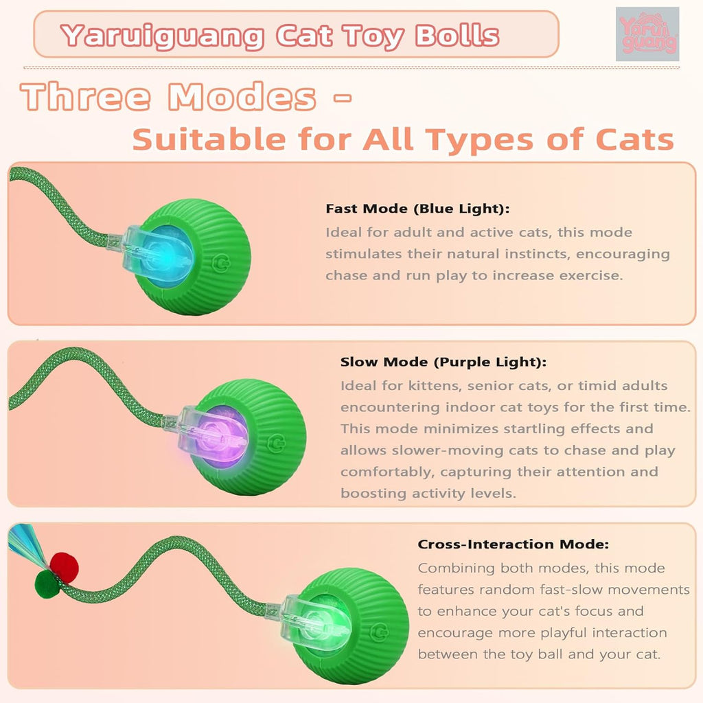 Yaruiguang Nuevo Juguete de Pelota para Gatos Mejorado - Speedy Tai...
