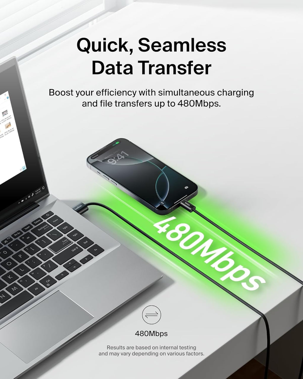 Belkin Paquete de 2 cables USB A a USB C, 3.3 pies, 15 W, cargador...