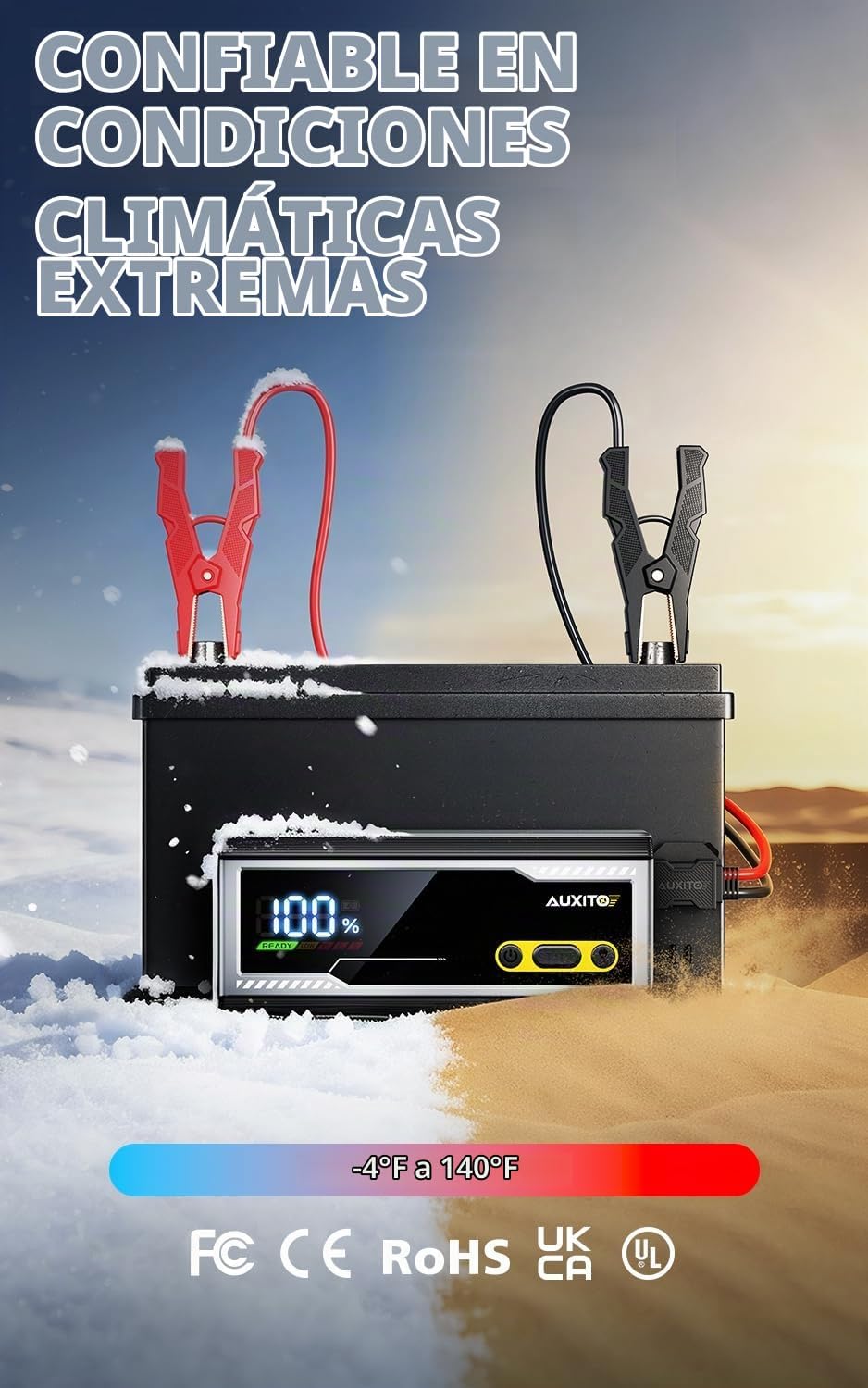 AUXITO T5 9000A - Arrancador de batería de coche resistente para to...