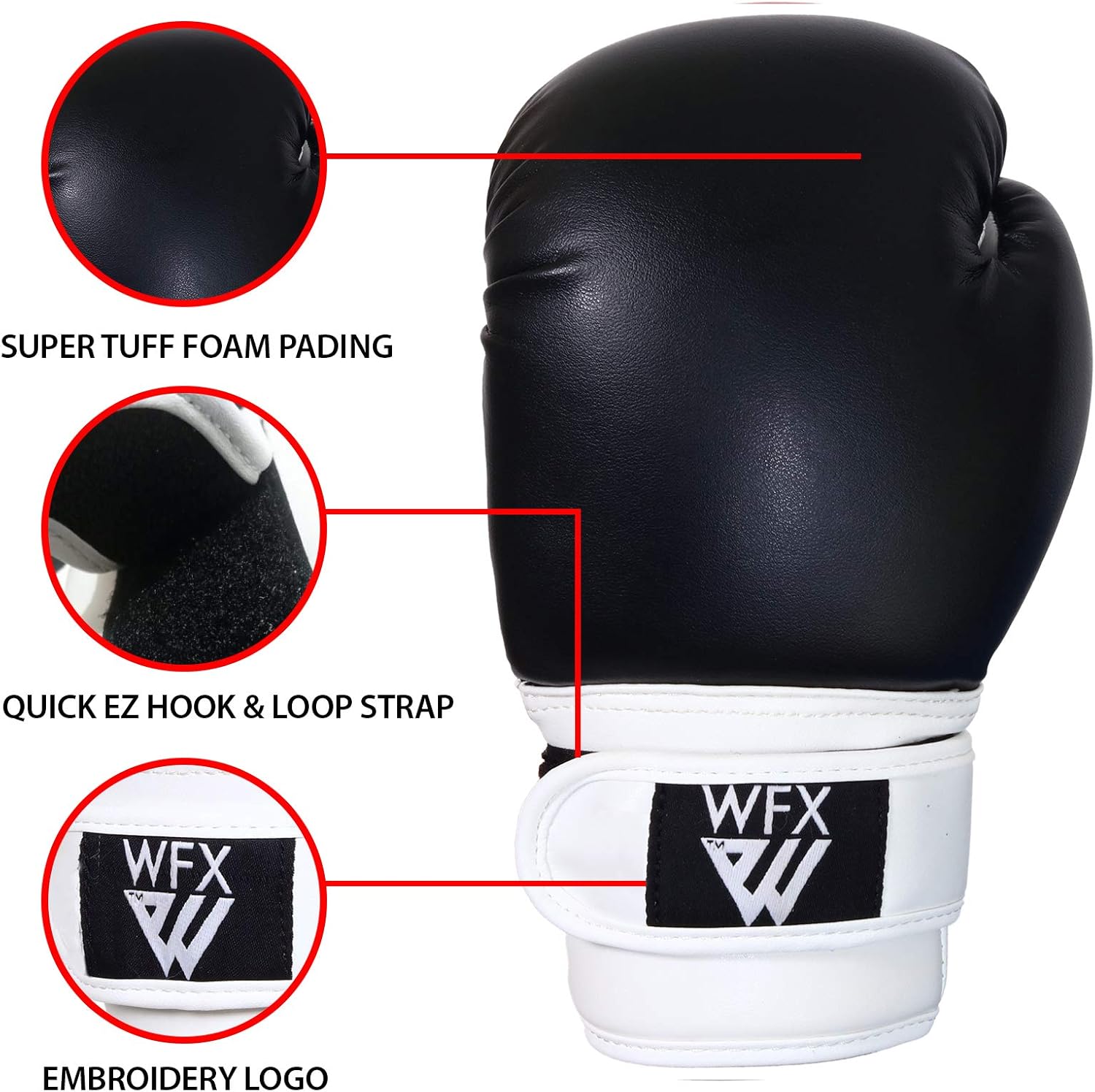 Guantes de boxeo WFX para niños, para artes marciales, guantes de s...