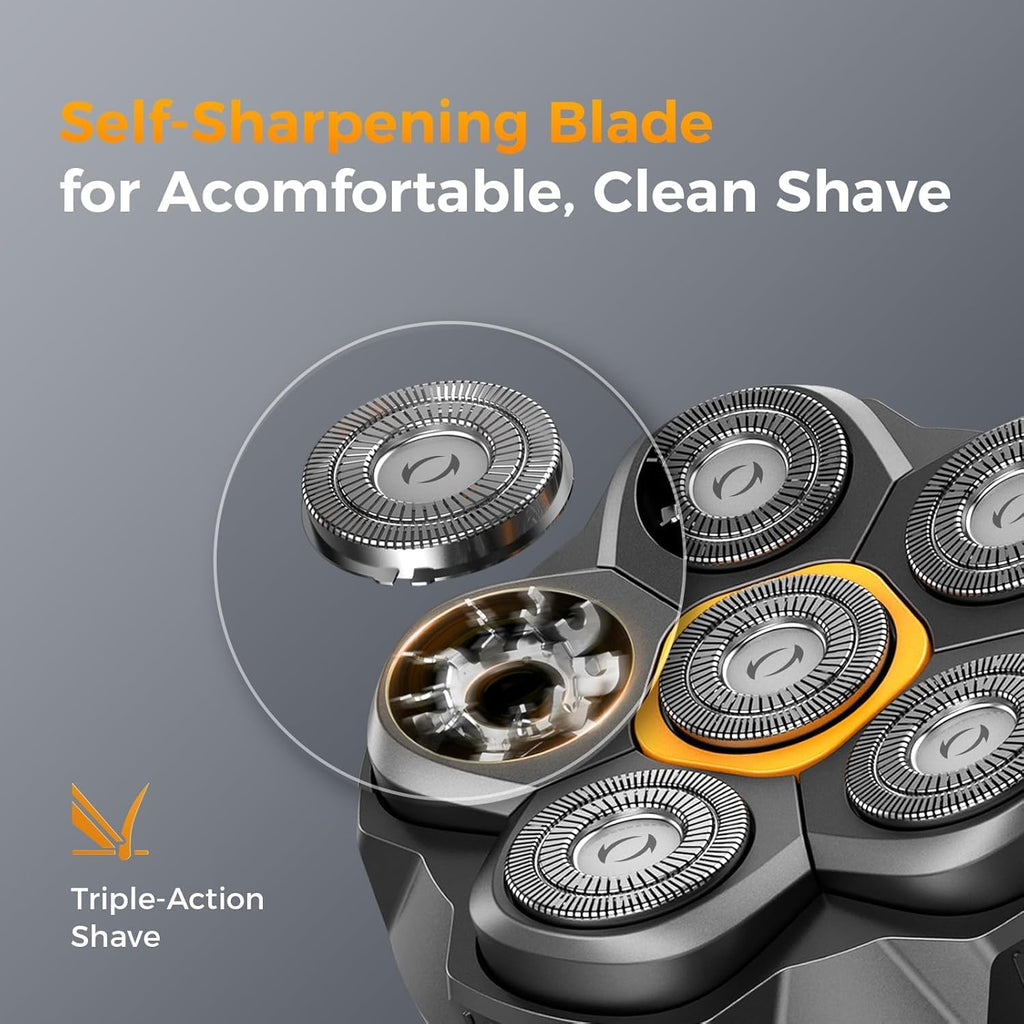 Afeitadoras de cabeza para hombres calvos, IPX7 impermeables, cuchi...