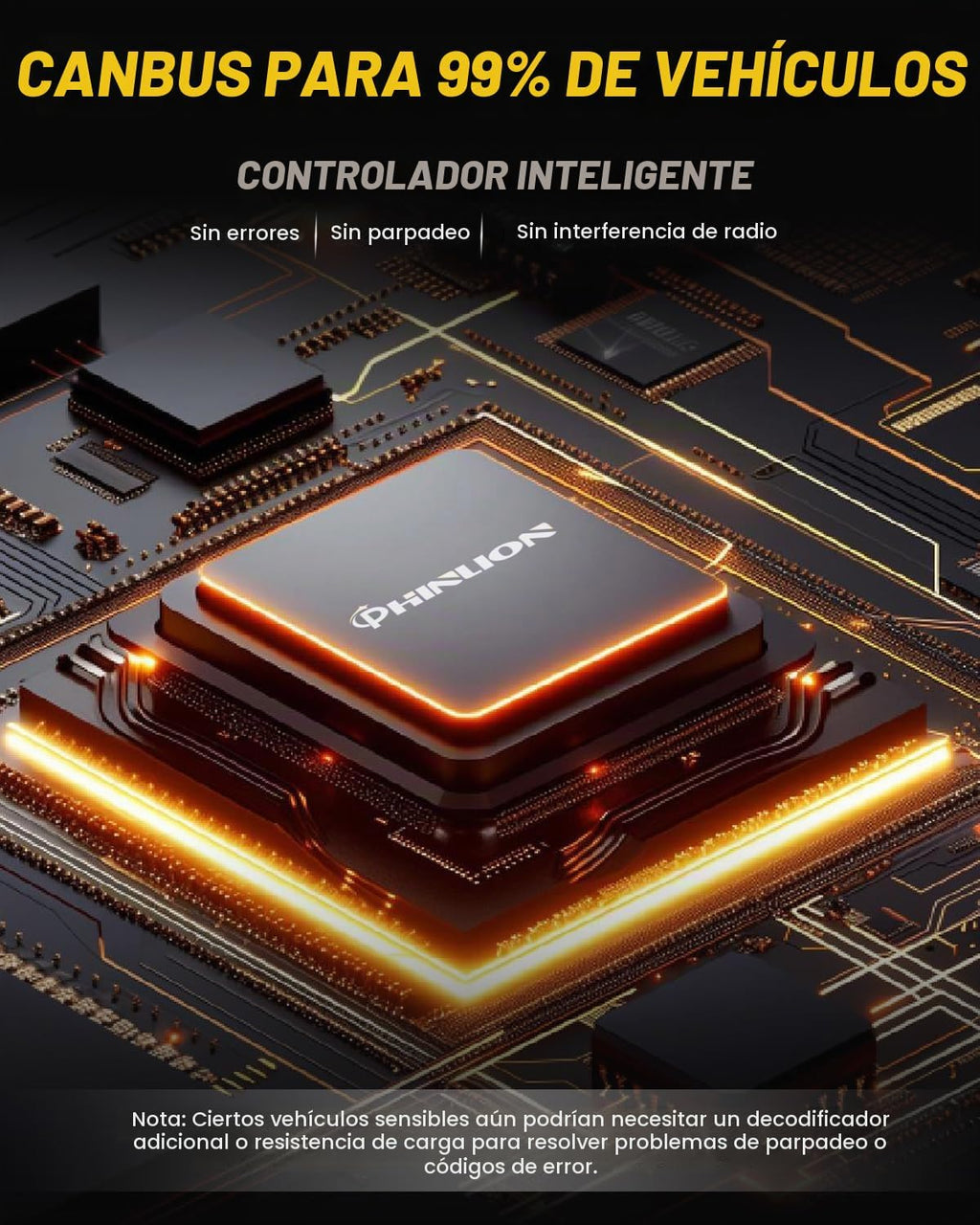 PHINLION Luz antiniebla LED H10 9145 o bombillas de conducción, 650...