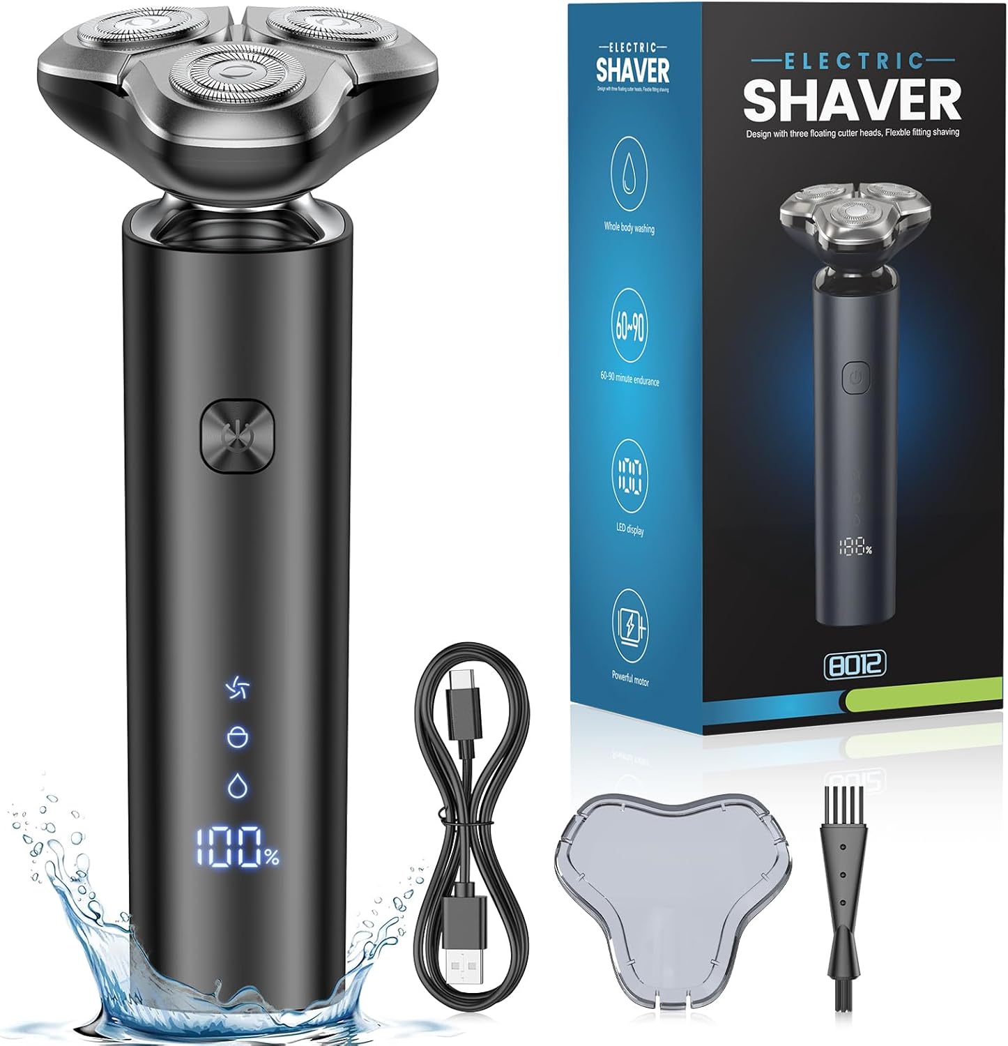 Maquinilla de afeitar eléctrica para hombres, maquinilla de afeitar...