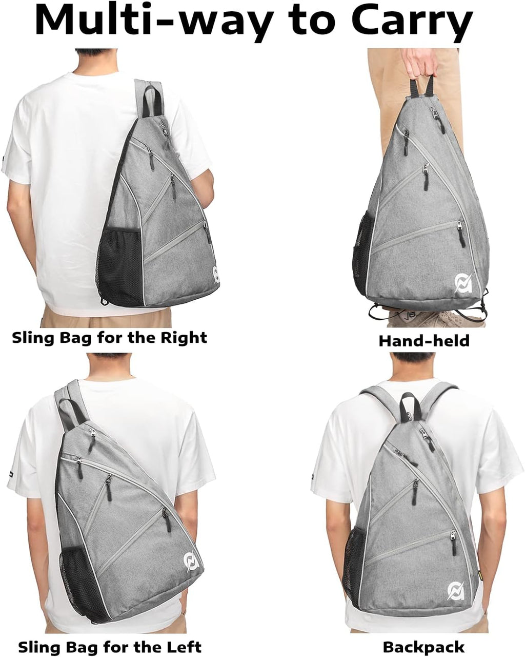 A11N SPORTS Bolsa de Pickleball, Bandolera Reversible con Correa Cr...