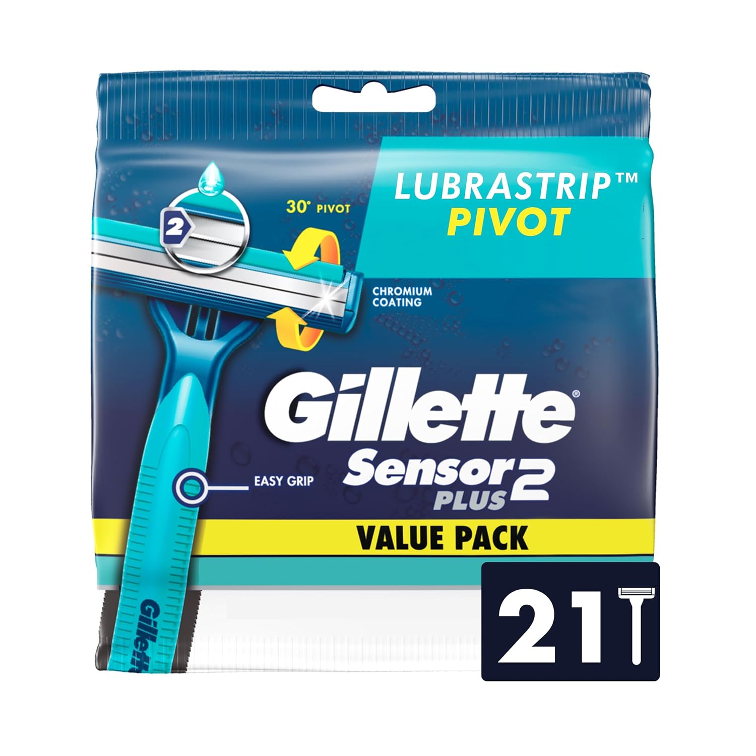 Sensor2 Plus Pivot - Maquinilla de afeitar desechable para hombre,...