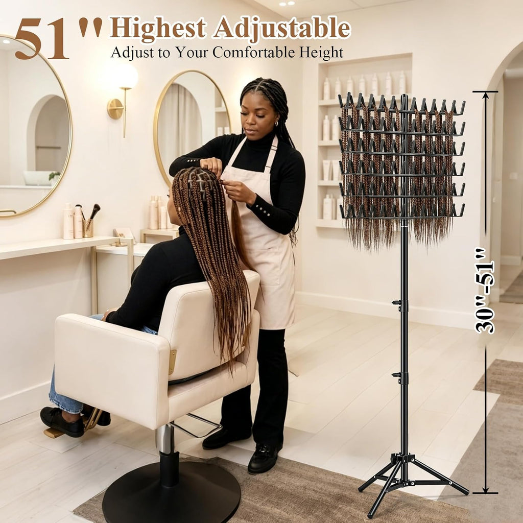 Eastdone Soporte para Trenzado de Cabello con Extensión de Pie, Sop...