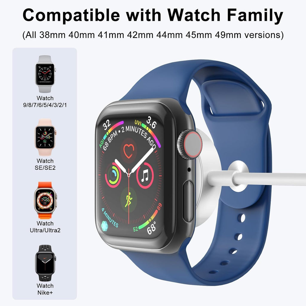 2 paquetes de 2 m\/6.6 pies para cargador de Apple Watch USB magnét...