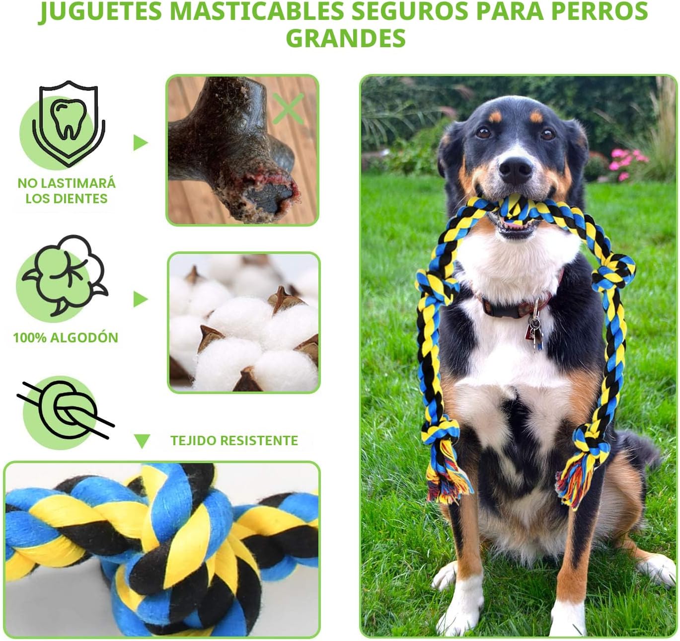 SHARLOVY Juguetes masticables grandes y resistentes para perros mas...
