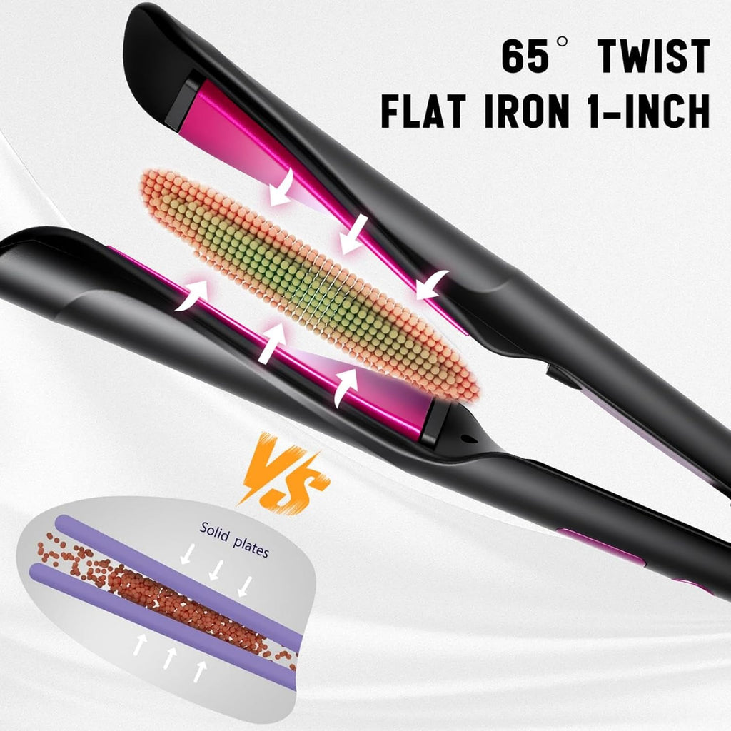 Hatteker Plancha y rizador de pelo 2 en 1, alisador de pelo plano |...