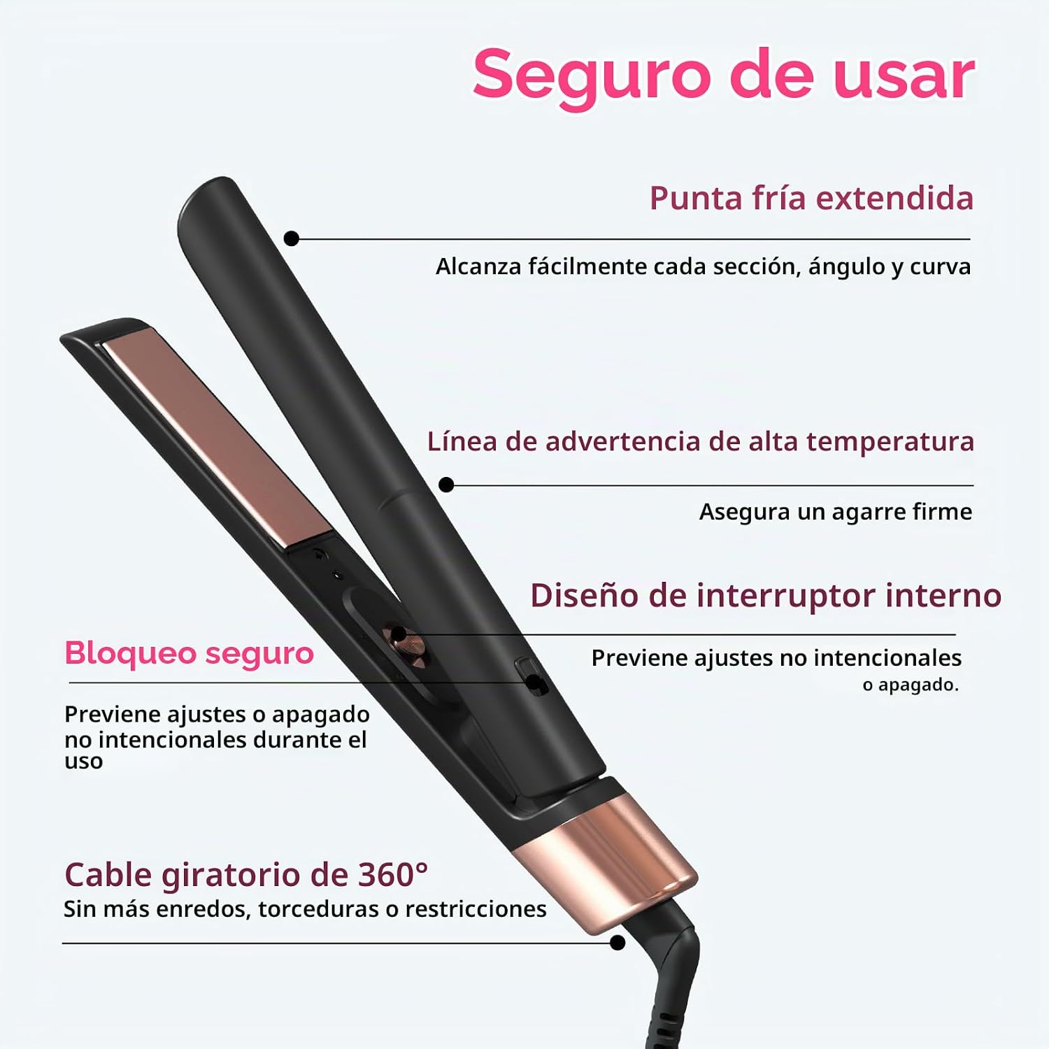 Mini plancha plana de cerámica de 0.8 pulgadas, planchas planas peq...