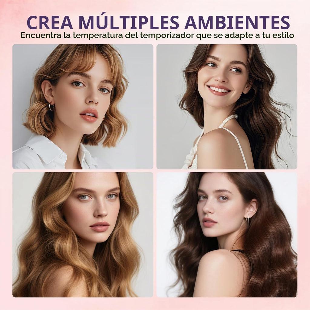 Ondulador de pelo, rizador de doble barril de 1,25 pulgadas, ondas...