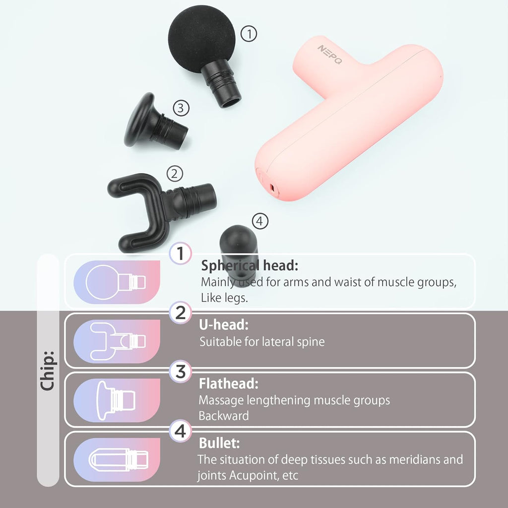 NEPQ Pistola de masaje mini, SK6 Pistola de percusión fascial portá...