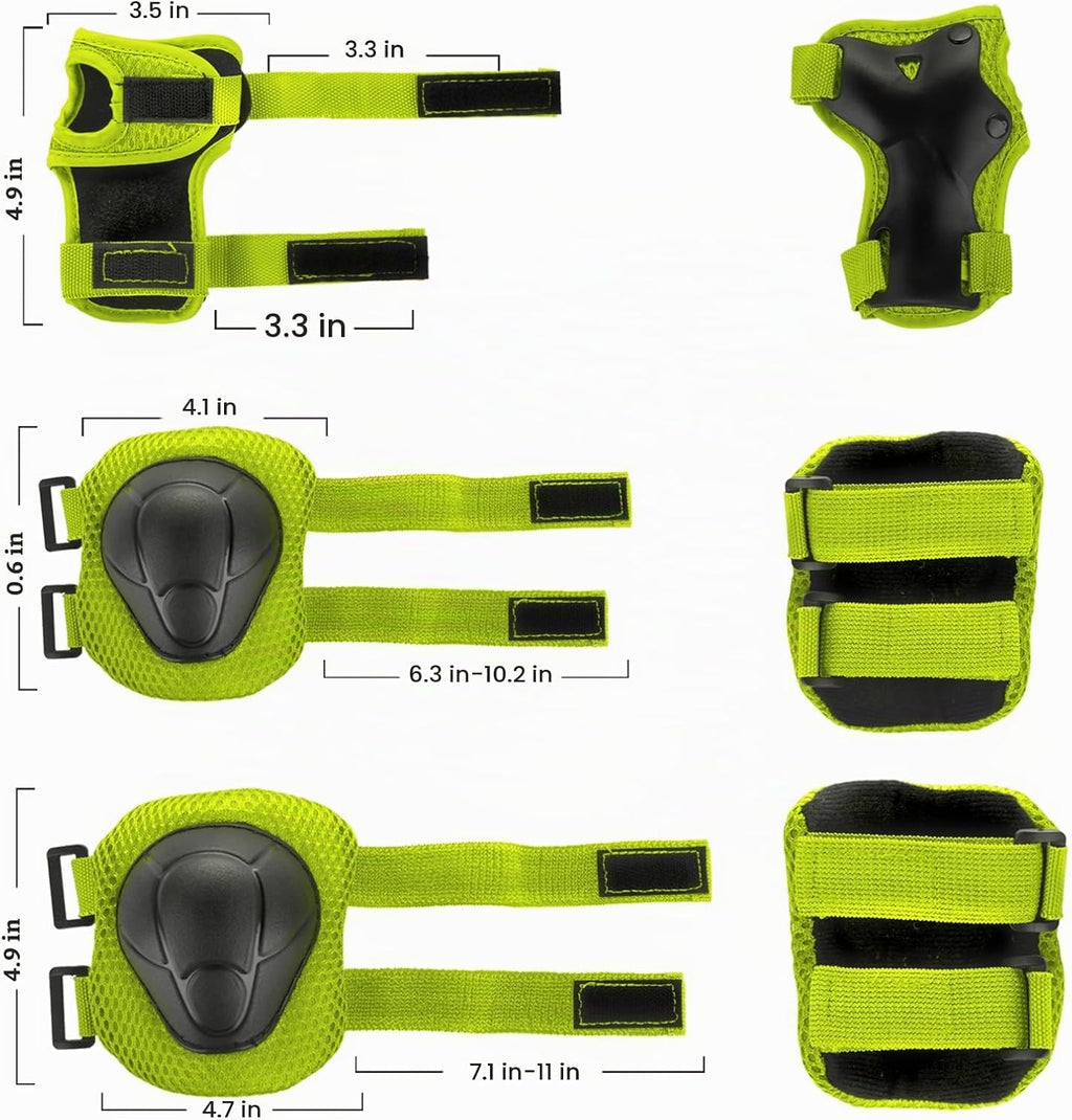 WayEee Juego de casco de bicicleta para niños, rodilleras, equipo d...