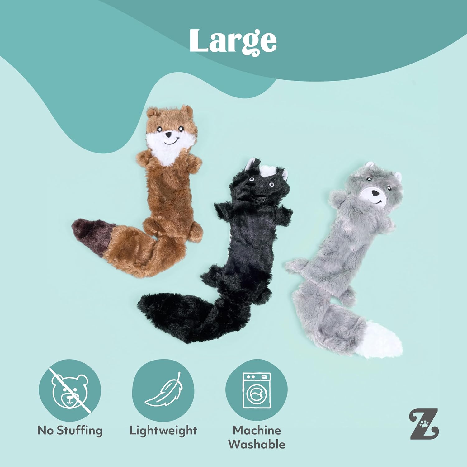 ZippyPaws Skinny Peltz - Paquete de juguetes para perros sin rellen...