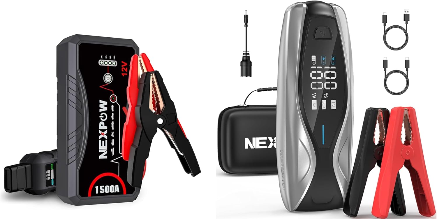 NEXPOW Arrancador de coche, batería de coche, 1500A Peak Q10S y arr...