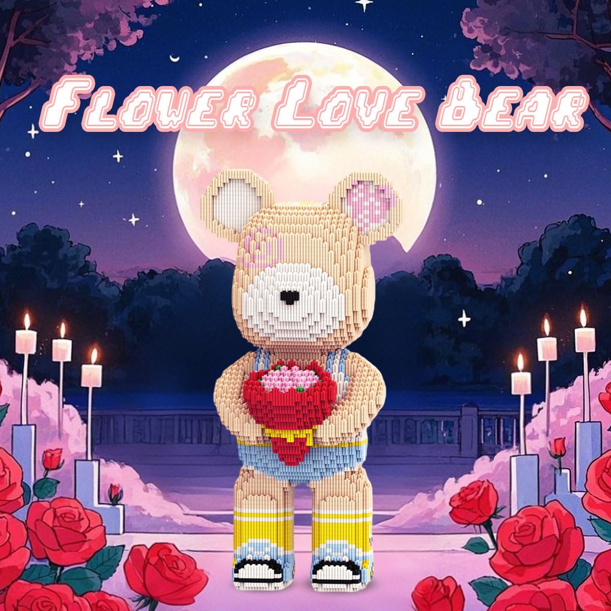 DAHONPA Flower Love Bear - Juego de bloques de construcción (7880 p...