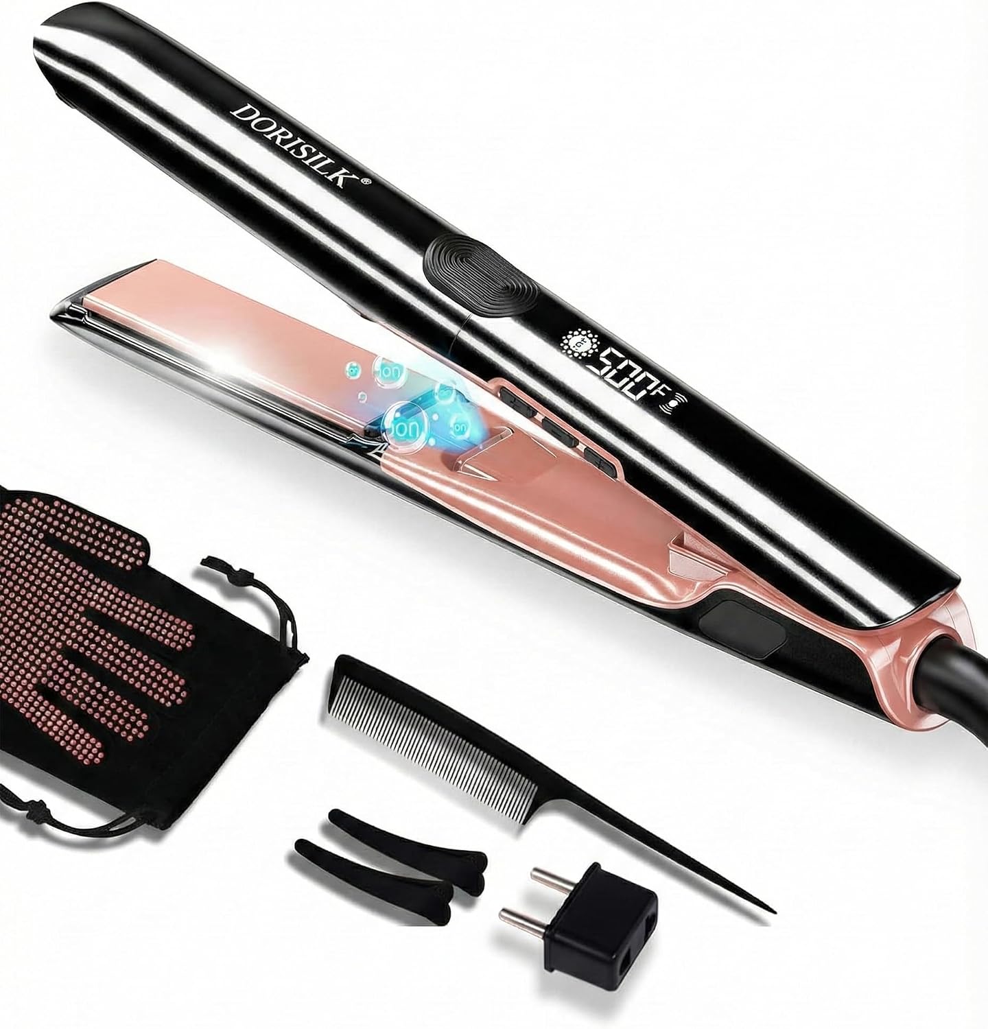 DORISILK Plancha de pelo profesional de alta temperatura de 500 gra...