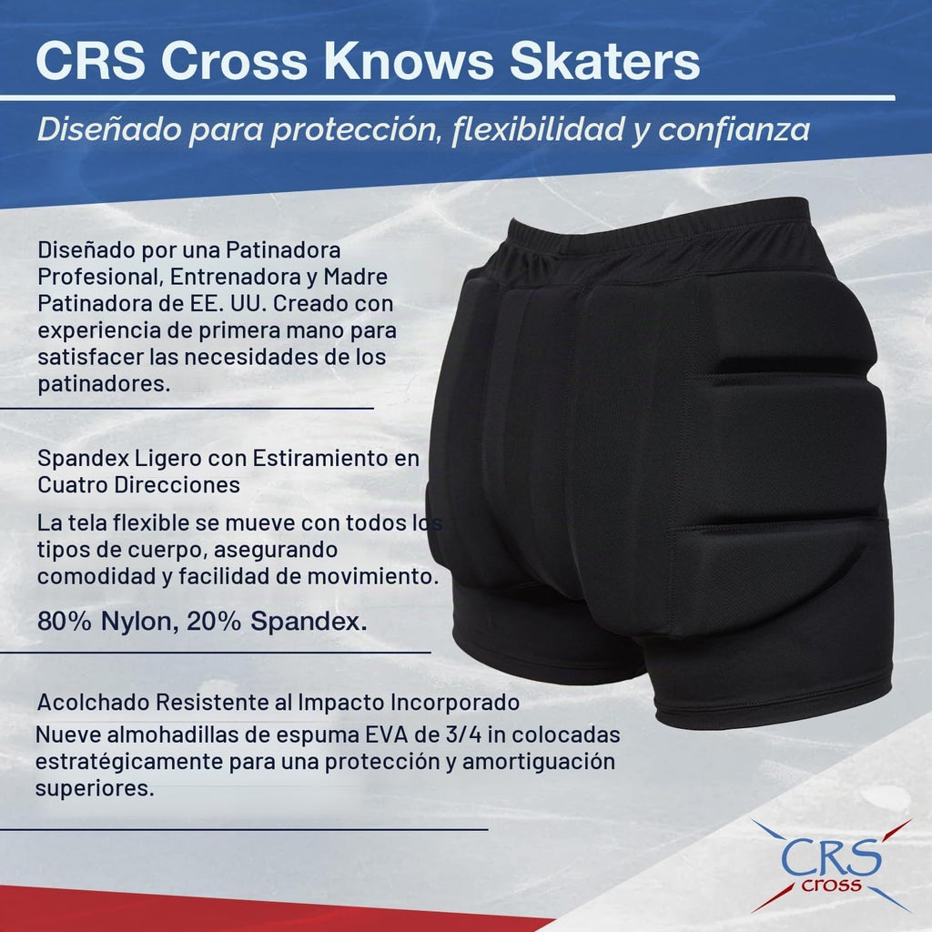 CRS Cross Padded Figure Skating Shorts. Crash Pad Pants for Hip \/...