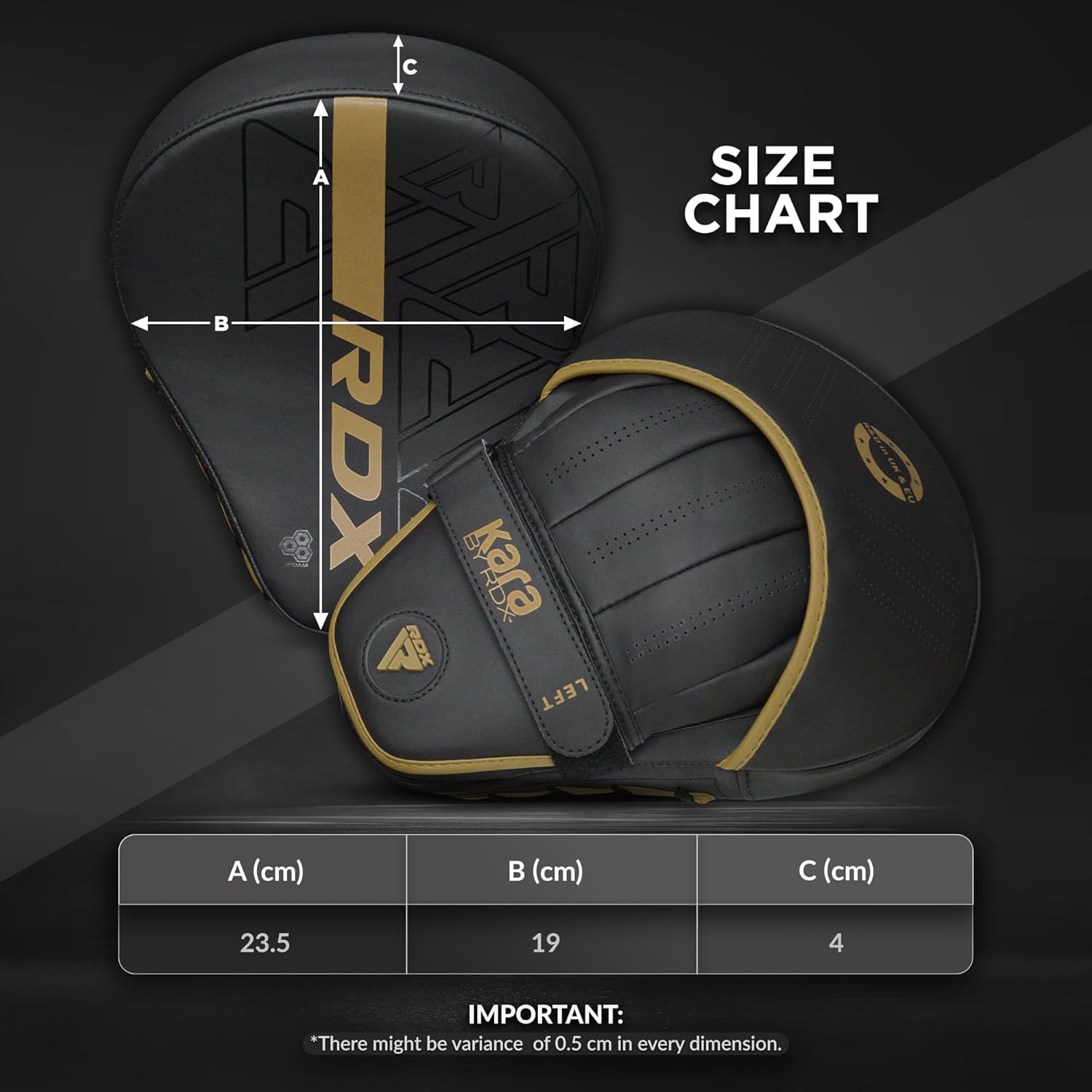 RDX Almohadillas de boxeo Curvadas Focus Mits, Maya Hide Leather Ka...