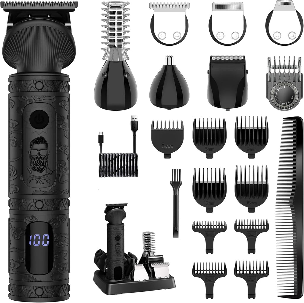 Scttomon Recortadora de barba para hombres, kit profesional de aseo...