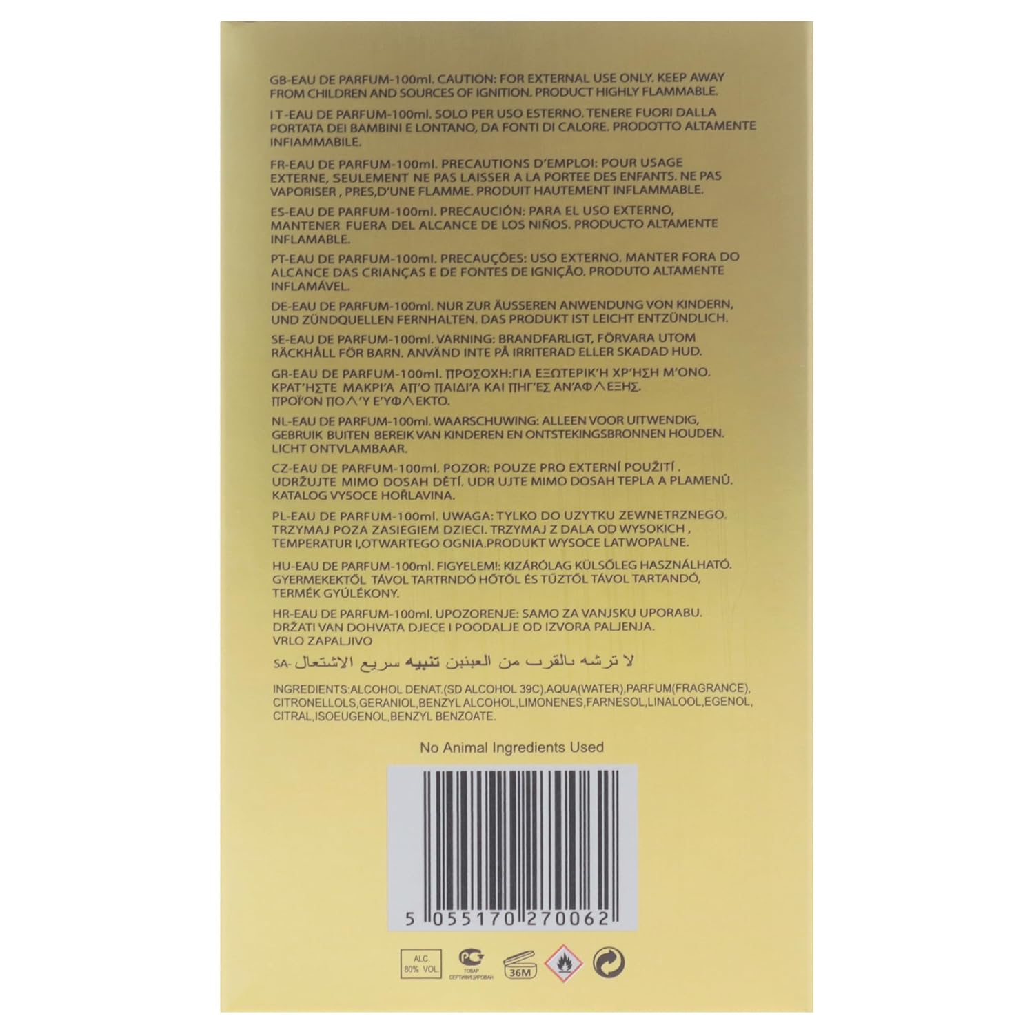 Fine Perfumery Arabian Oud - Perfume árabe para mujer - Oud, coloni...