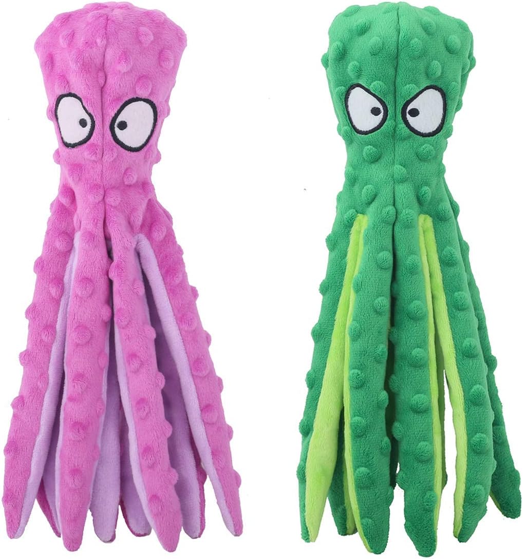 CPYOSN Juguetes chirriantes para perros, pulpo, sin relleno, juguet...