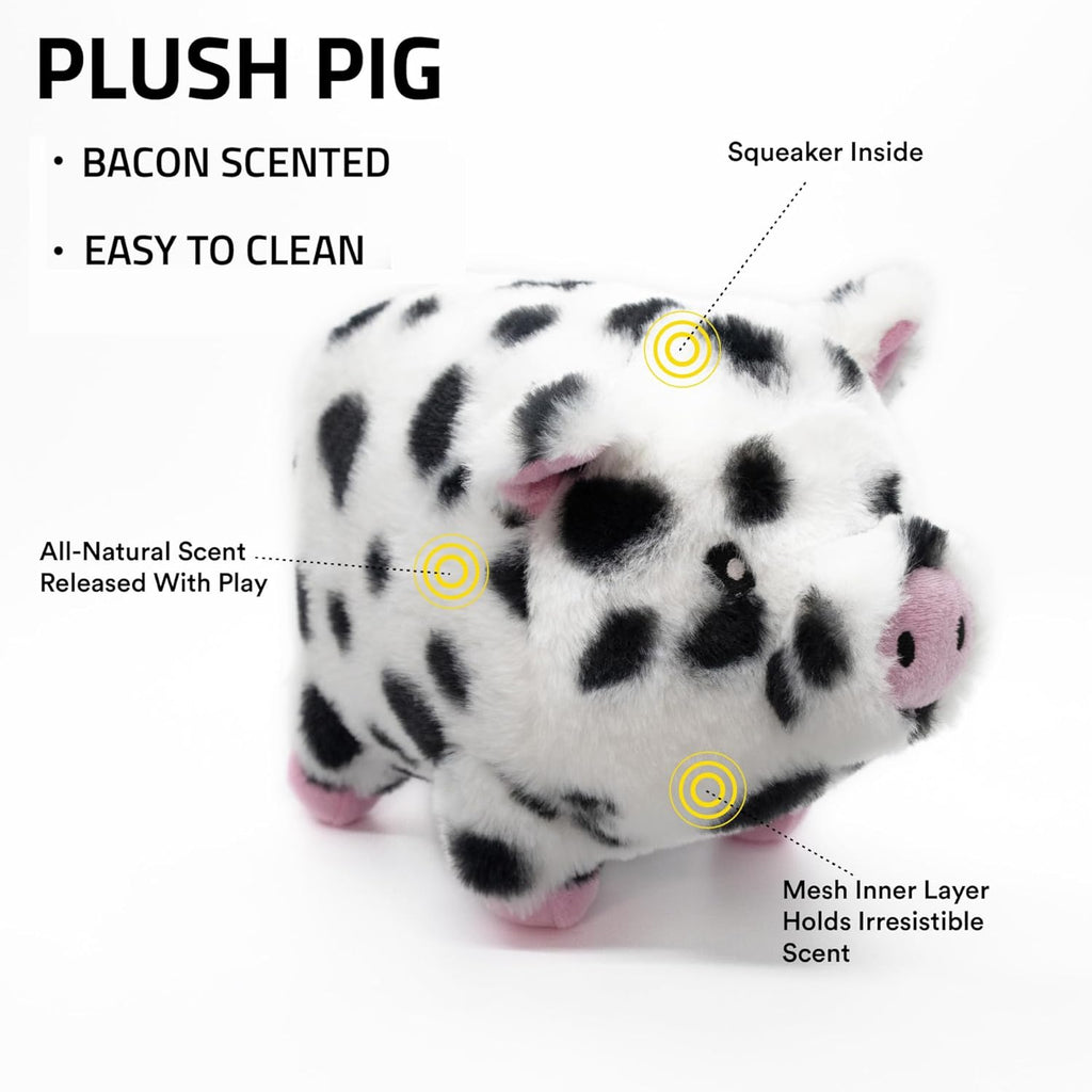 Playology Juguetes para perros | Animal de peluche de cerdo para pe...