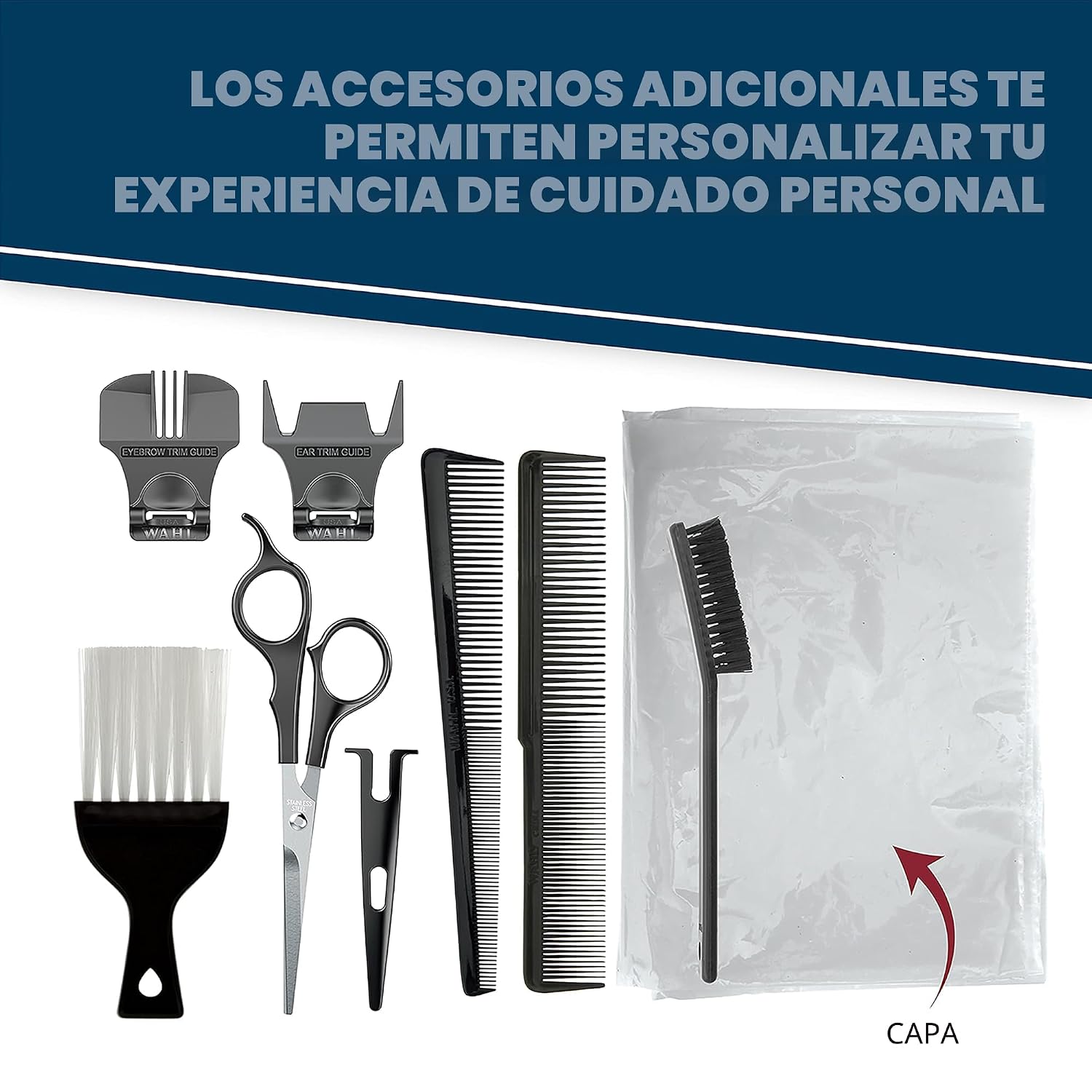 Juego de rasuradora de cabello completo Wahl Color Pro con accesori...