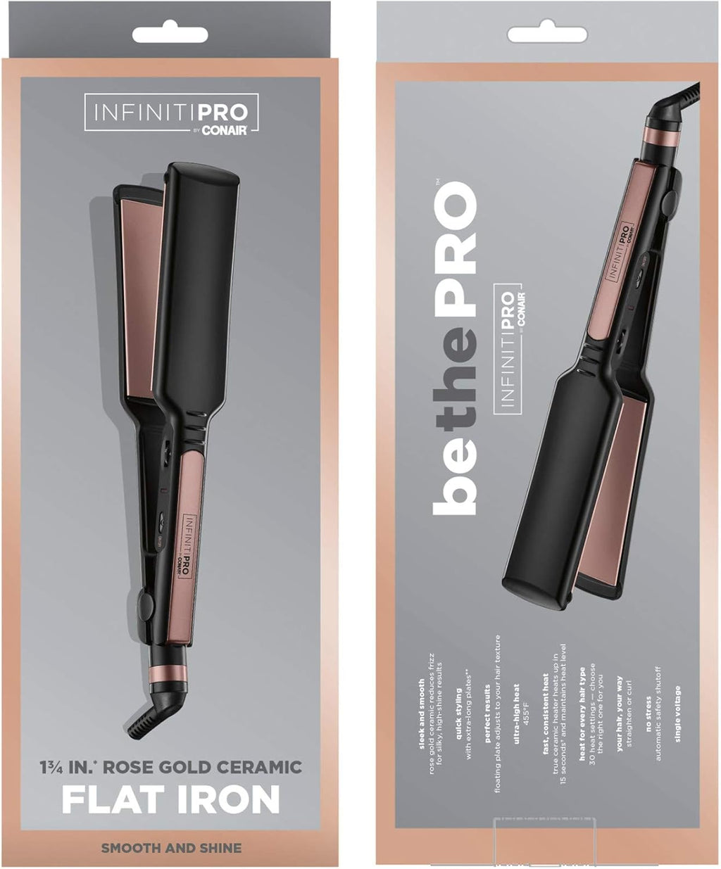 Infiniti PRO CONAIR - Plancha plana de cerámica de oro rosa, planch...