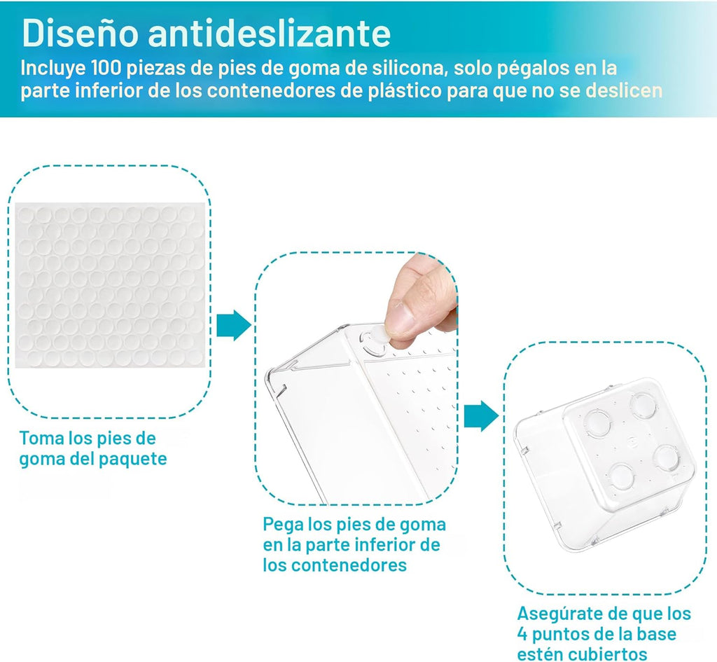 Vtopmart Juego de 25 organizadores de cajones de plástico transpare...
