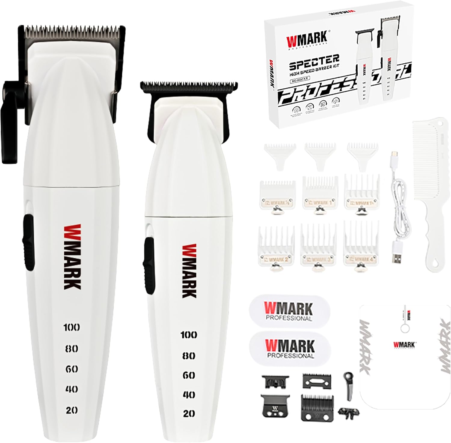 WMARK Juego profesional de cortapelos y recortadora de pelo de 9000...