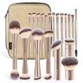MAANGE Juego de 20 brochas de maquillaje con bolsa, brocha kabuki d...