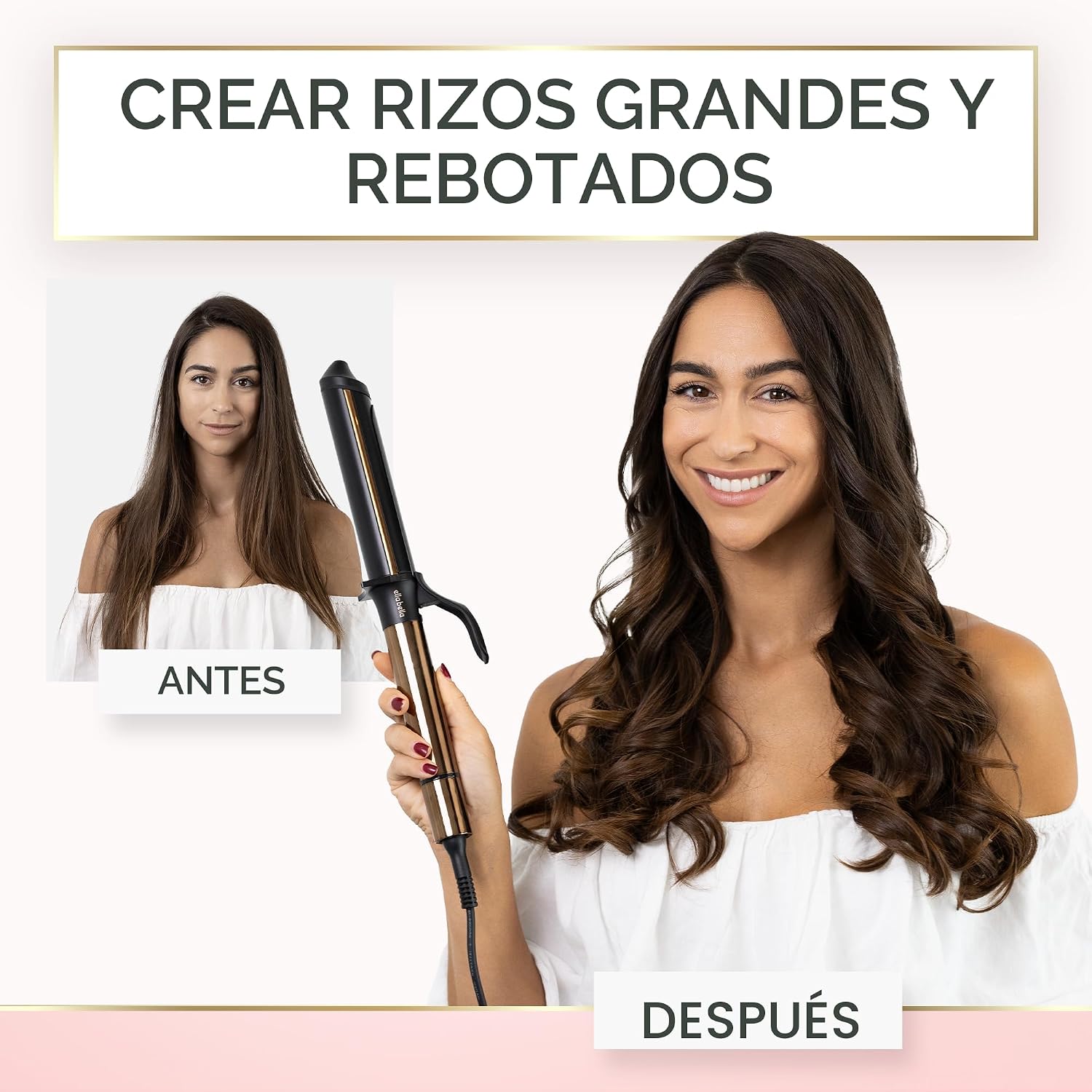 ELLA BELLA® Rizador de pelo de 1.5" \u2022 Rizador de pelo prof...