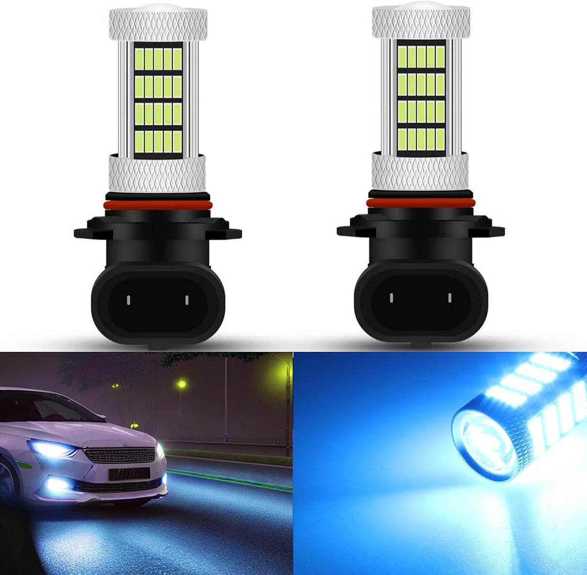 GLOFE Bombillas LED de alta potencia 92smd 8000K Azul hielo 9005 90...