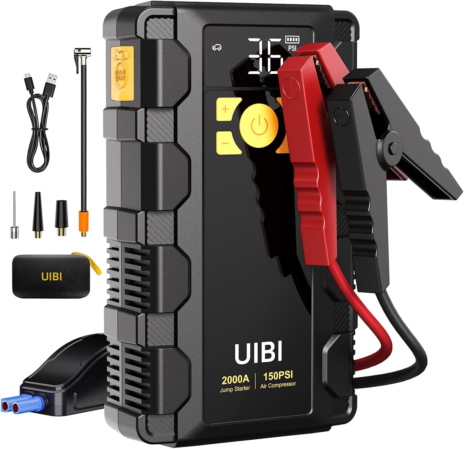 UIBI X5 Arrancador de batería para automóvil con compresor de aire,...