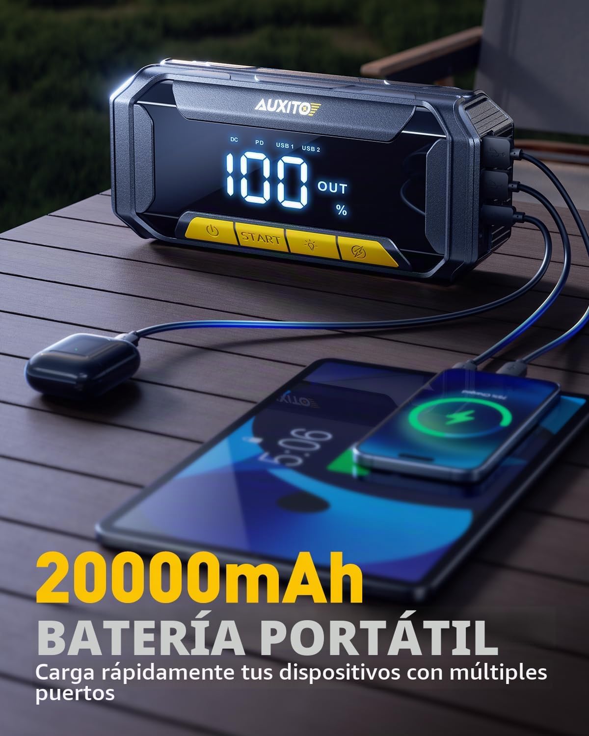 AUXITO 8000A Arrancador de Batería de Coche con Función de Fuerza d...