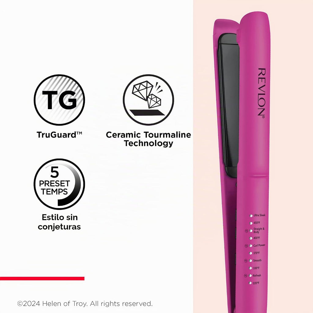 REVLON - Plancha plana de turmalina de cerámica de 1 pulgada | El a...