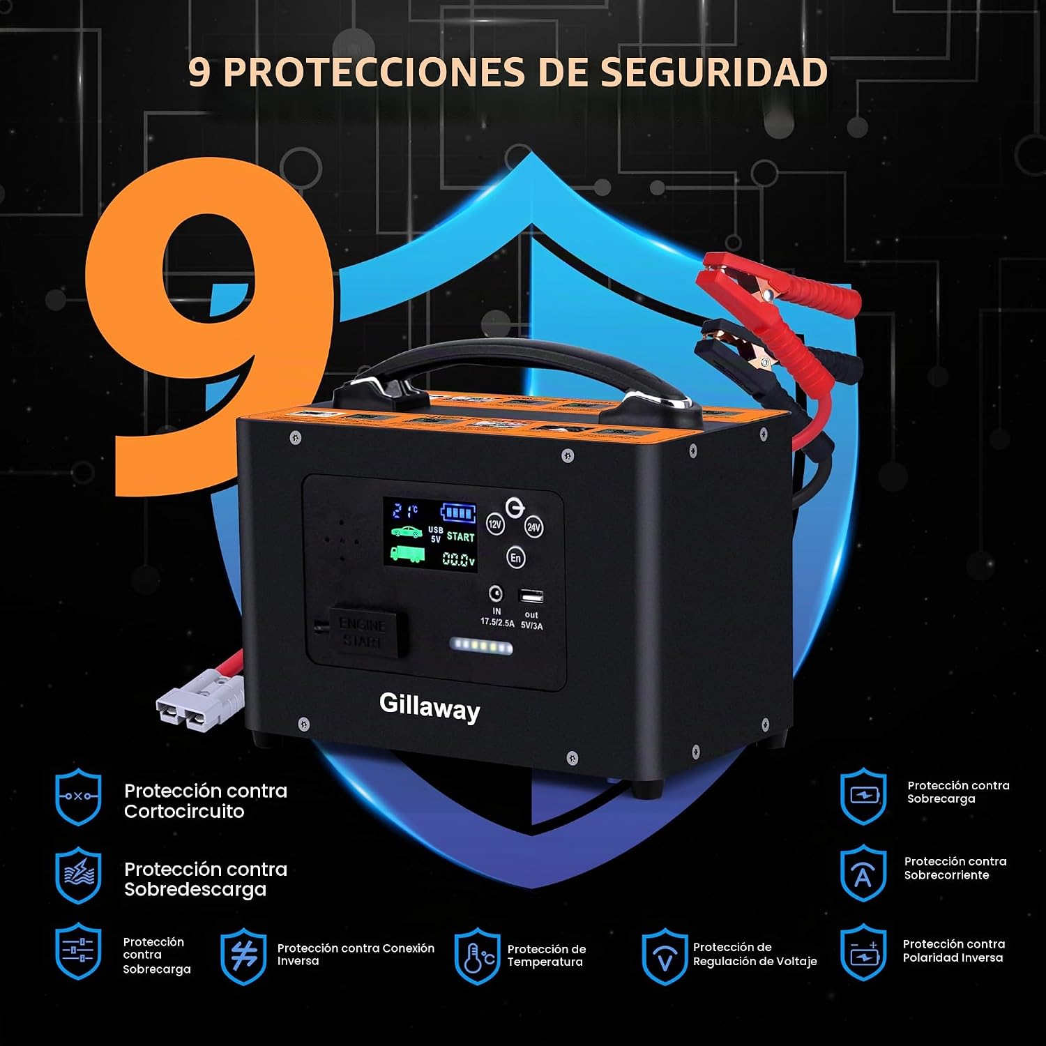 Gillaway Arrancador de 10000 A, 24 V 155 WH Paquete de batería de a...