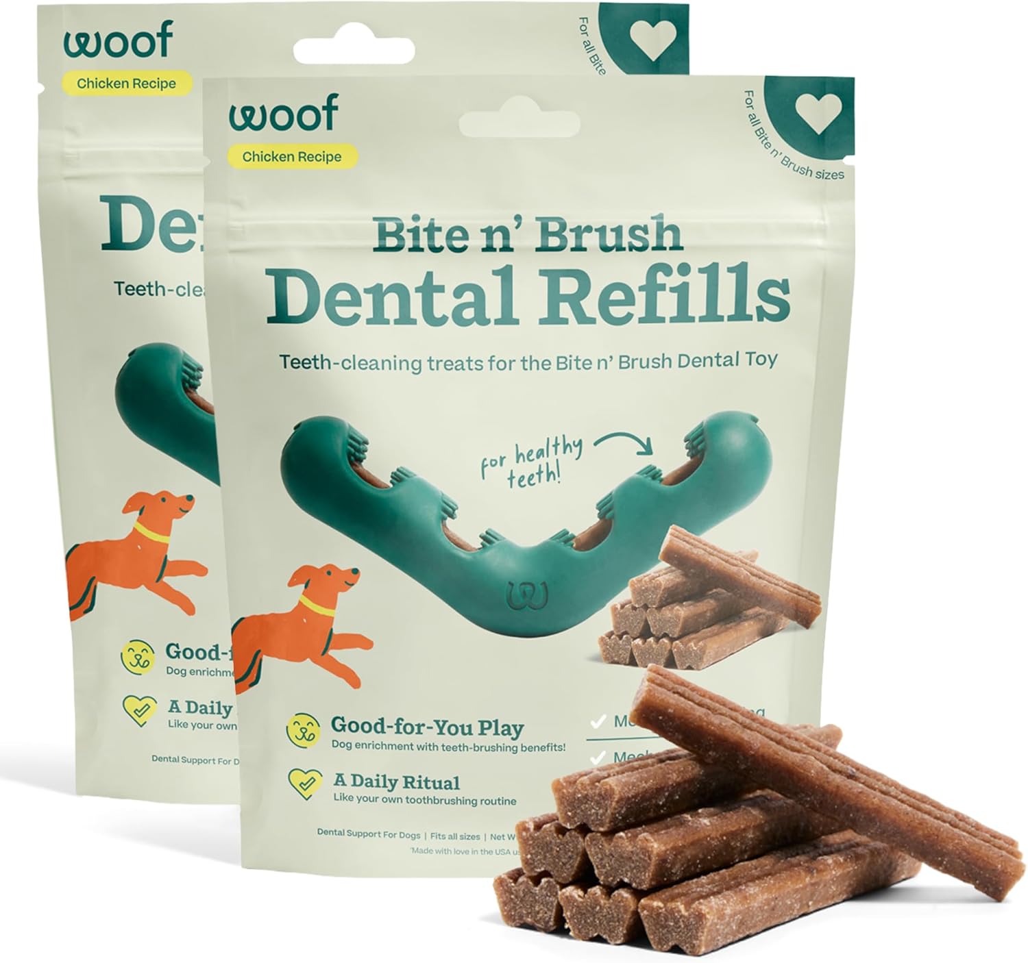 WOOF - Bite n' Brush Recambios Golosinas para el cepillo de die...