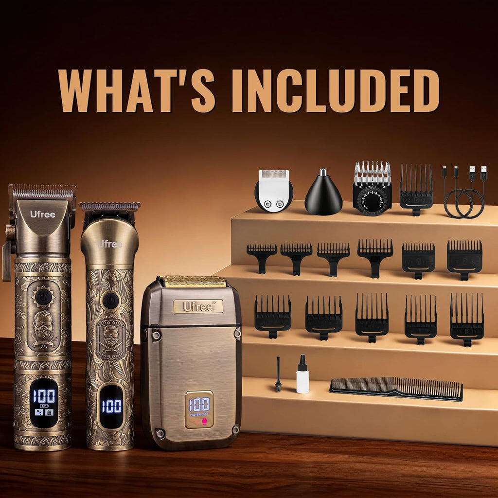 Ufree - Cortadora de barba, cortapelos para hombres, afeitadora elé...