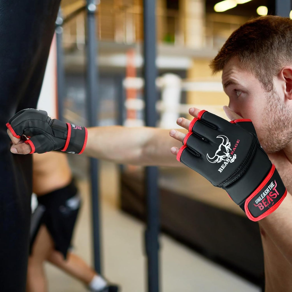 BEAST RAGE Guantes de artes marciales para hombres y mujeres, guant...